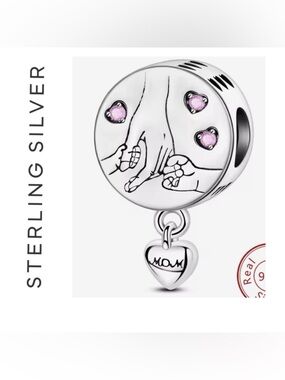 🌟 S925 Sterling Silver Mothers Love Holding Hand Charm